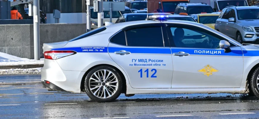 автомобиль полиции на улице Москвы