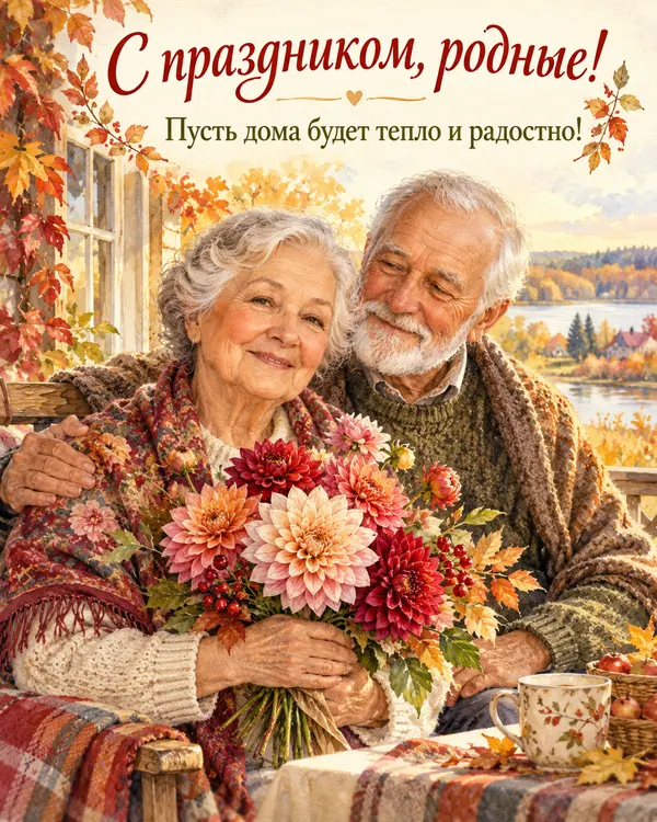 С праздником, родные! Пусть дома будет тепло и радостно!