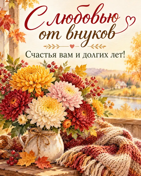 С любовью от внуков Счастья вам и долгих лет!