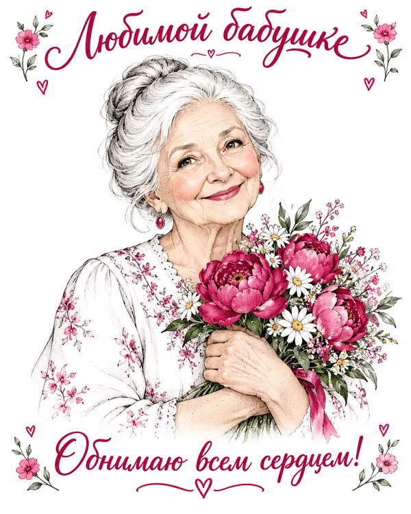 Любимой бабушке Обнимаю всем сердцем!