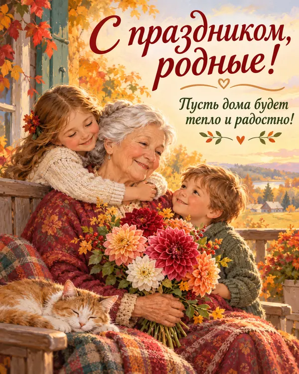 С праздником, родные! Пусть дома будет тепло и радостно!