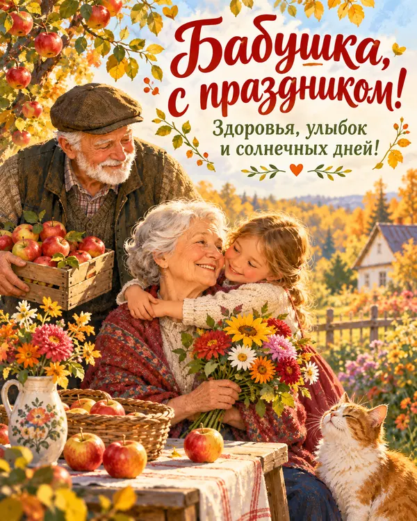 Бабушка, с праздником! Здоровья, улыбок и солнечных дней!