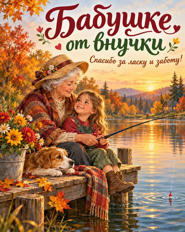 Бабушке от внучки Спасибо за ласку и заботу!