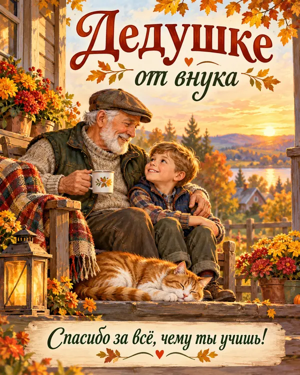 Дедушке от внука Спасибо за всё, чему ты учишь!
