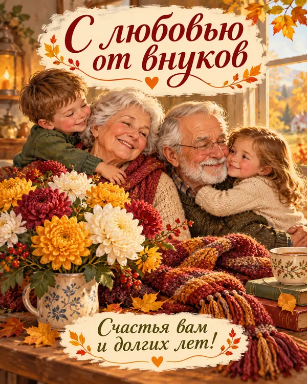 С любовью от внуков Счастья вам и долгих лет!