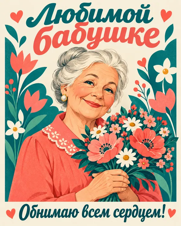 Любимой бабушке Обнимаю всем сердцем!