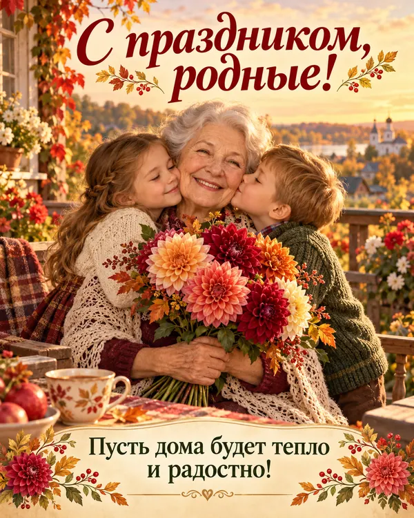 С праздником, родные! Пусть дома будет тепло и радостно!
