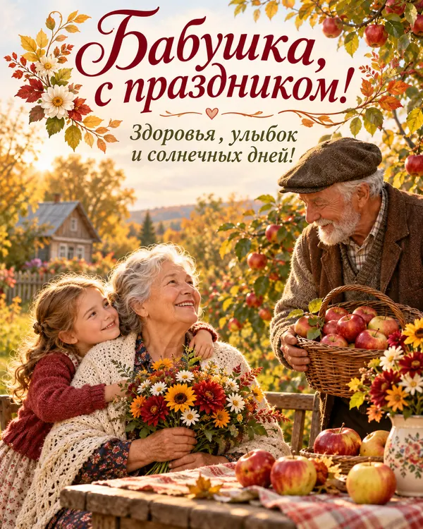 Бабушка, с праздником! Здоровья, улыбок и солнечных дней!