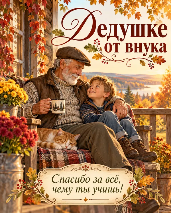 Дедушке от внука Спасибо за всё, чему ты учишь!