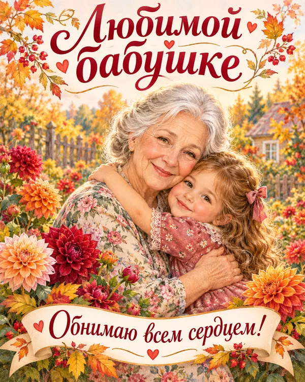Любимой бабушке Обнимаю всем сердцем!