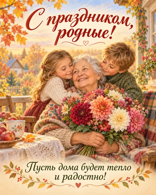 С праздником, родные! Пусть дома будет тепло и радостно!
