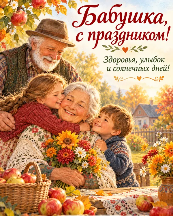 Бабушка, с праздником! Здоровья, улыбок и солнечных дней!