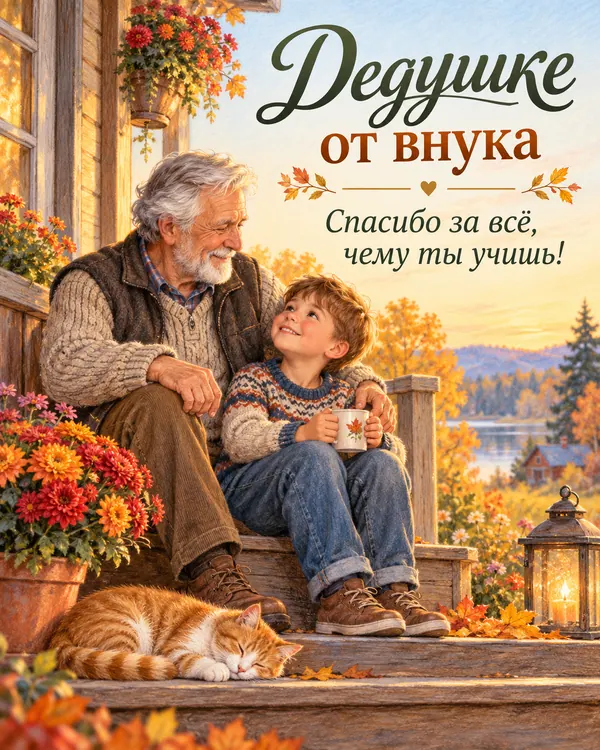 Дедушке от внука Спасибо за всё, чему ты учишь!