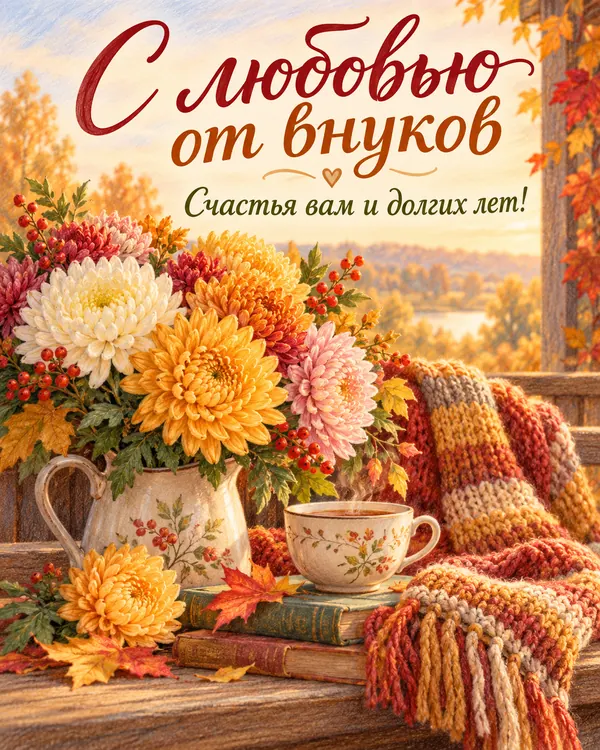С любовью от внуков Счастья вам и долгих лет!