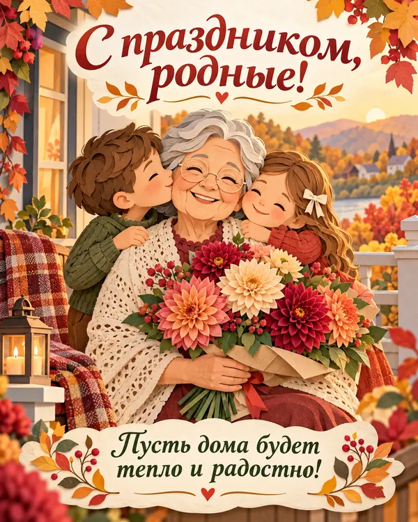 С праздником, родные! Пусть дома будет тепло и радостно!