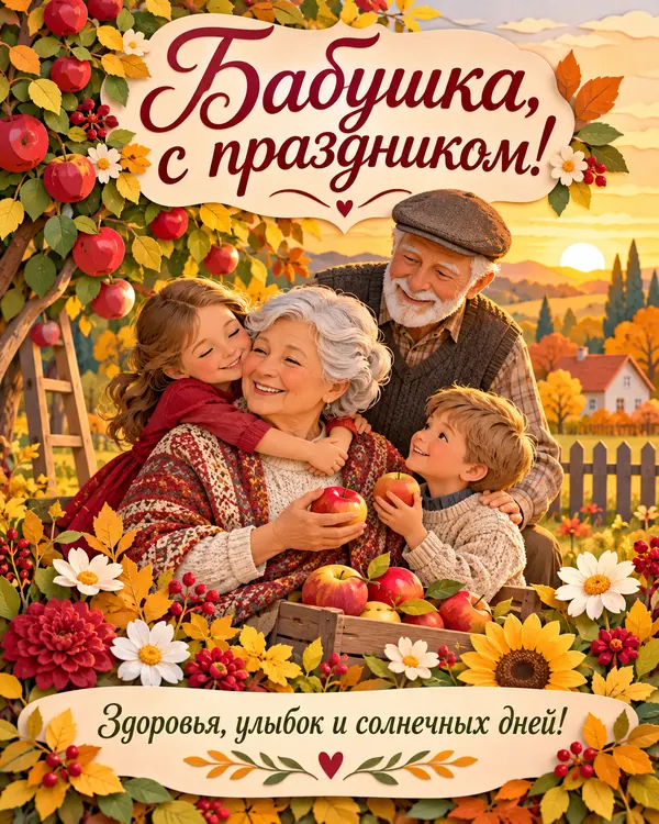 Бабушка, с праздником! Здоровья, улыбок и солнечных дней!