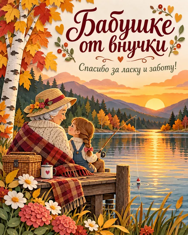 Бабушке от внучки Спасибо за ласку и заботу!