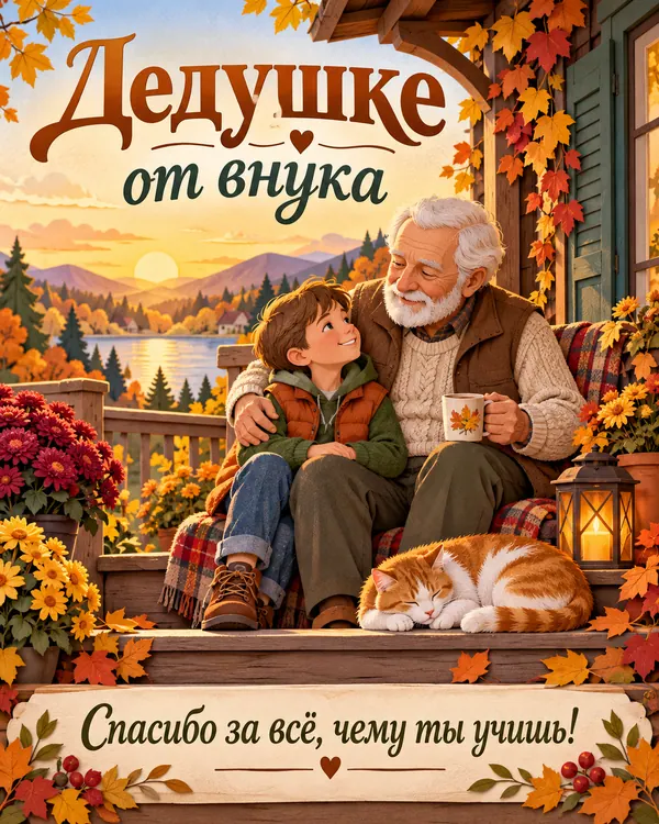 Дедушке от внука Спасибо за всё, чему ты учишь!