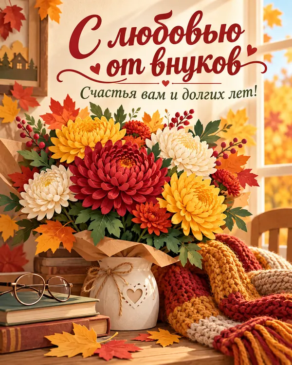 С любовью от внуков Счастья вам и долгих лет!