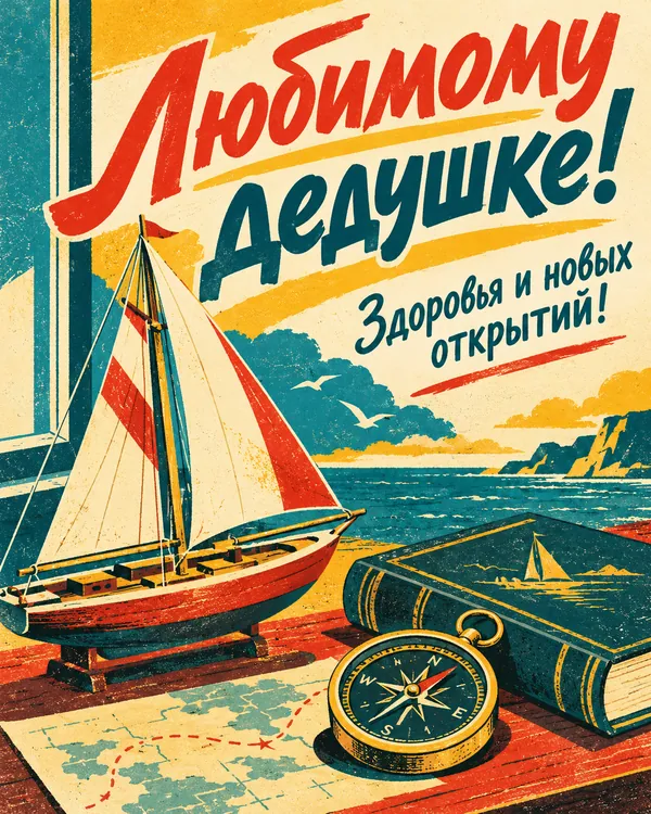 Любимому дедушке! Здоровья и новых открытий!