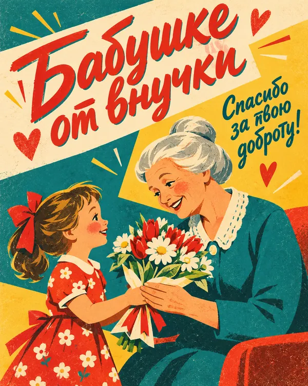 Бабушке от внучки Спасибо за твою доброту!