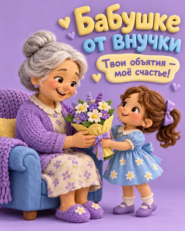 Бабушке от внучки Твои объятия — моё счастье!