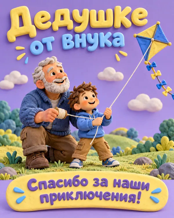 Дедушке от внука Спасибо за наши приключения!
