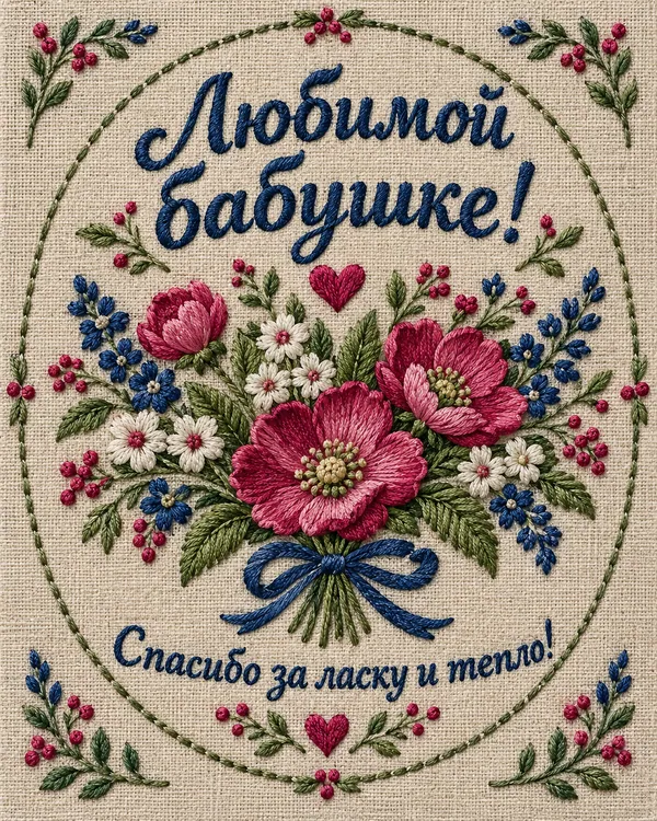 Любимой бабушке! Спасибо за ласку и тепло!