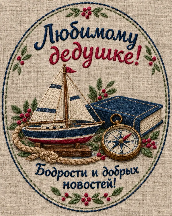 Любимому дедушке! Бодрости и добрых новостей!