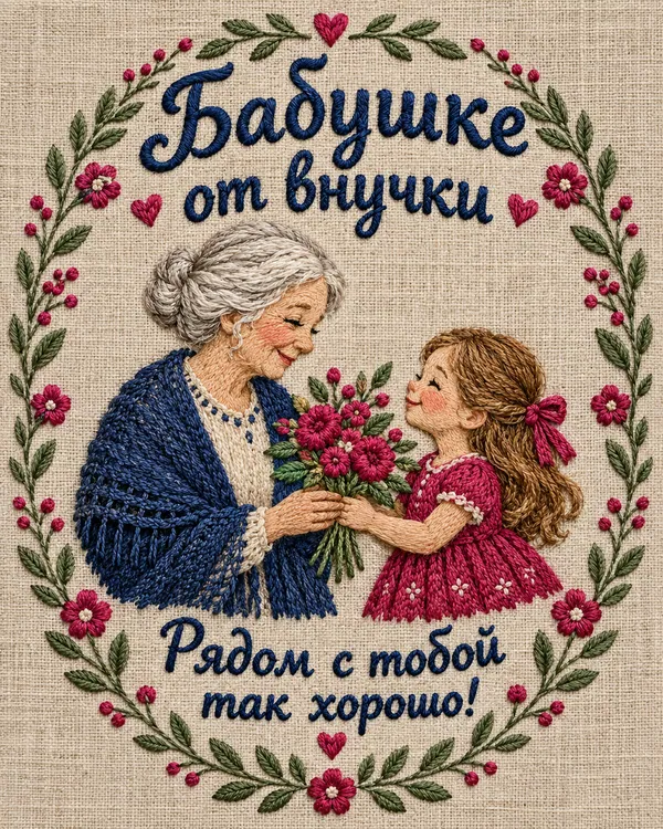 Бабушке от внучки Рядом с тобой так хорошо!