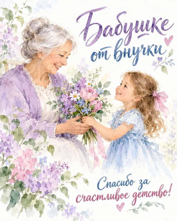 Бабушке от внучки Спасибо за счастливое детство!