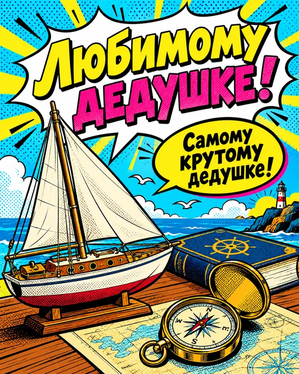 Любимому дедушке! Самому крутому дедушке!