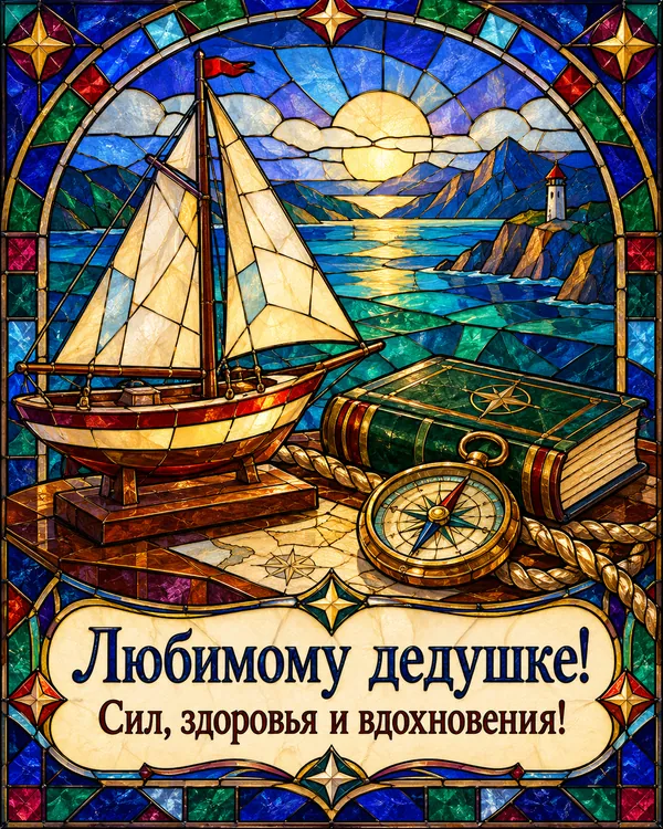 Любимому дедушке! Сил, здоровья и вдохновения!