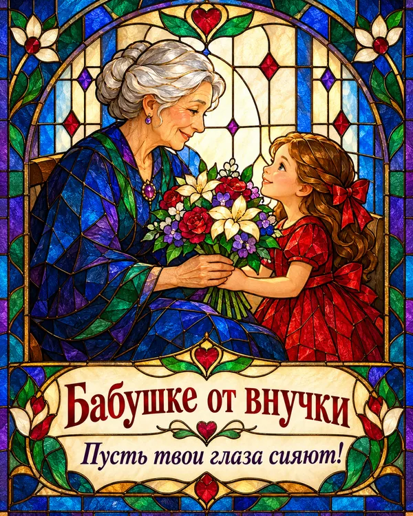 Бабушке от внучки Пусть твои глаза сияют!