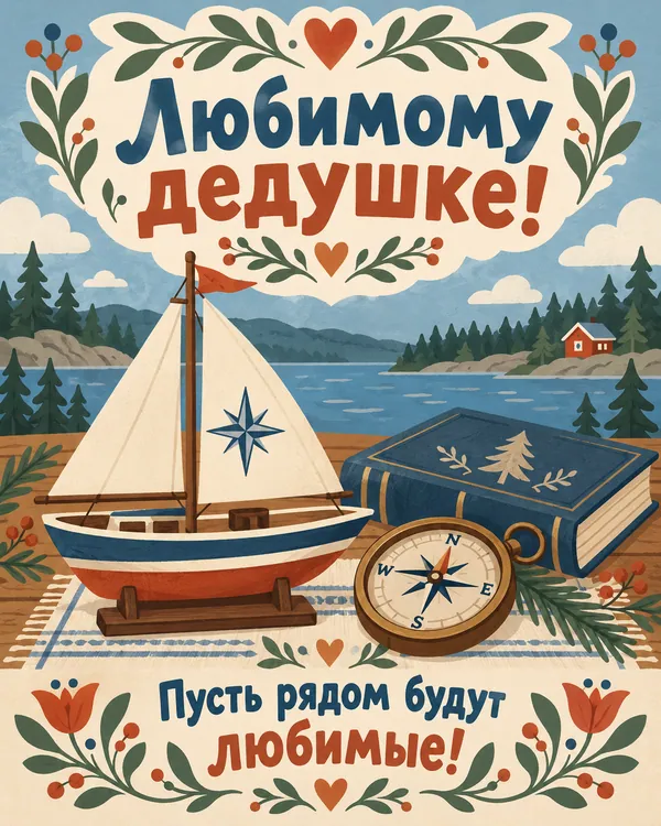 Любимому дедушке! Пусть рядом будут любимые!