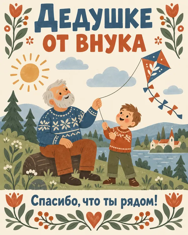 Дедушке от внука Спасибо, что ты рядом!