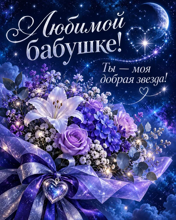 Любимой бабушке! Ты — моя добрая звезда!