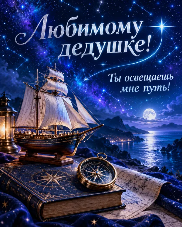 Любимому дедушке! Ты освещаешь мне путь!