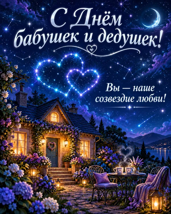 С Днём бабушек и дедушек! Вы — наше созвездие любви!
