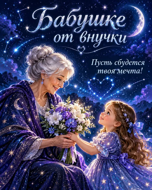 Бабушке от внучки Пусть сбудется твоя мечта!
