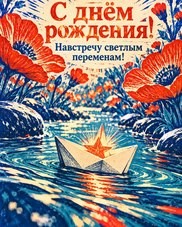 Бумажный кораблик желаний: С днём рождения! Навстречу светлым переменам!