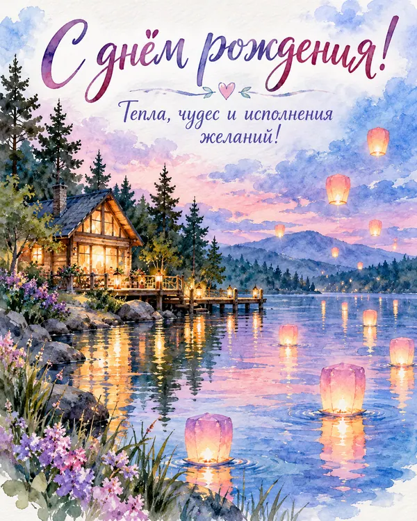 Домик у озера: С днём рождения! Тепла, чудес и исполнения желаний!