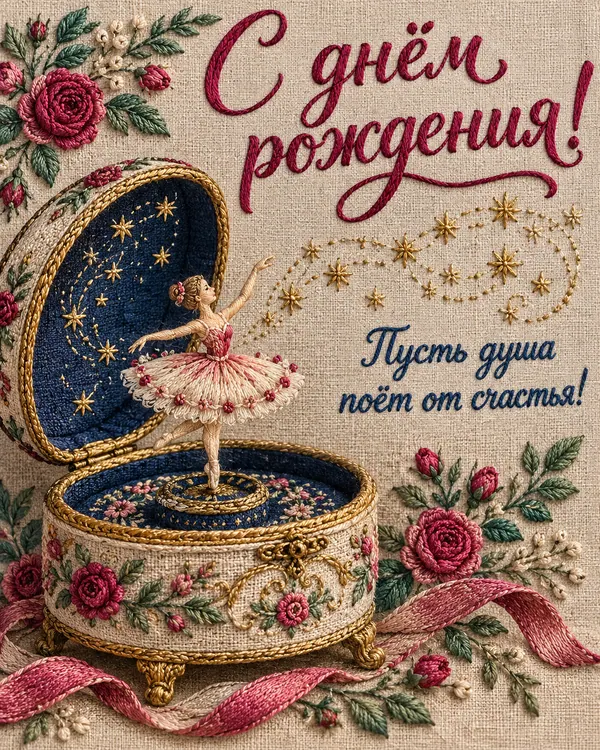 Музыкальная шкатулка: С днём рождения! Пусть душа поёт от счастья!