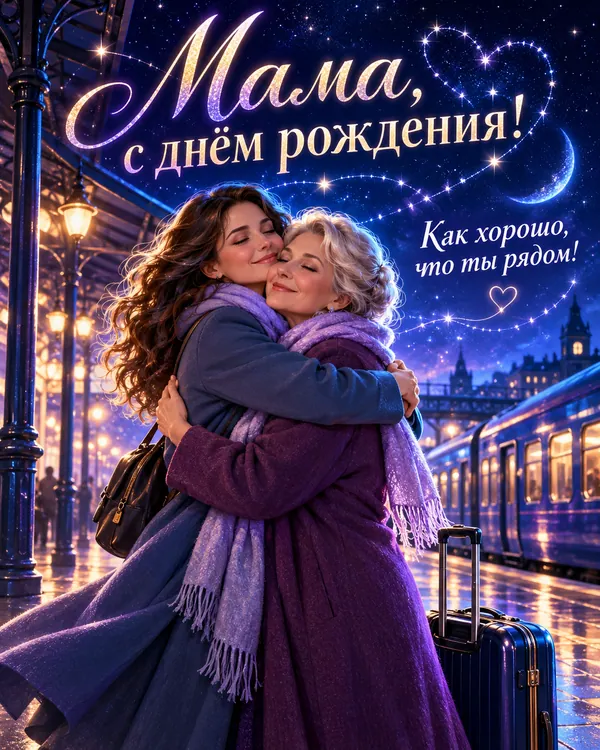 Встреча на вокзале: Мама, с днём рождения! Как хорошо, что ты рядом!