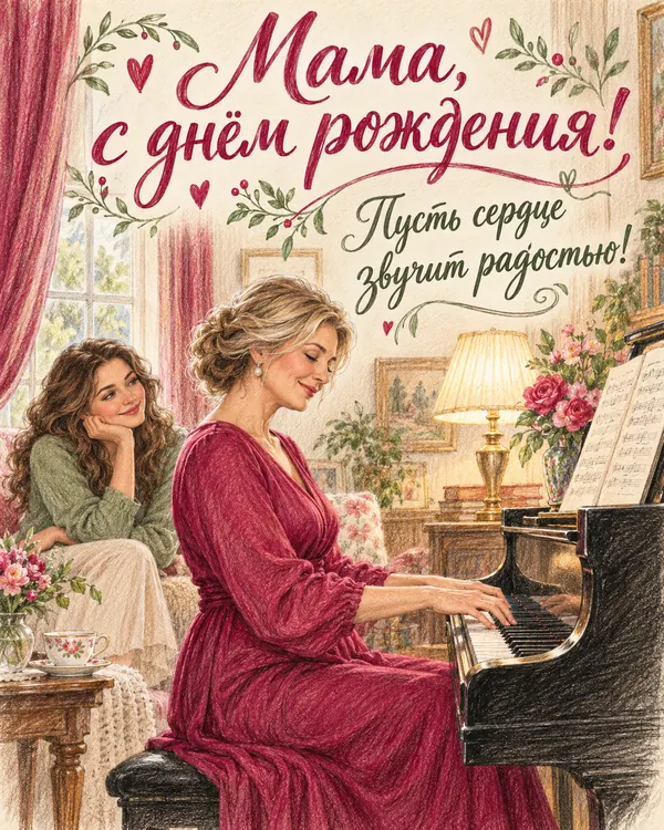 Мамина музыка: Мама, с днём рождения! Пусть сердце звучит радостью!
