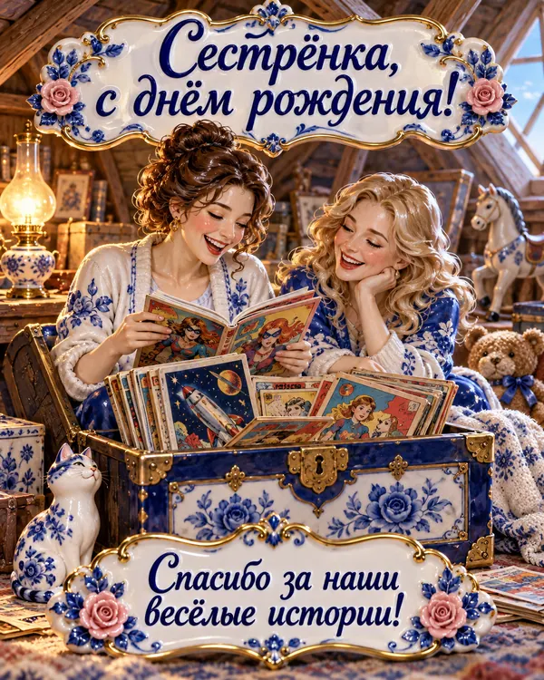 Комиксы с чердака: Сестрёнка, с днём рождения! Спасибо за наши весёлые истории!