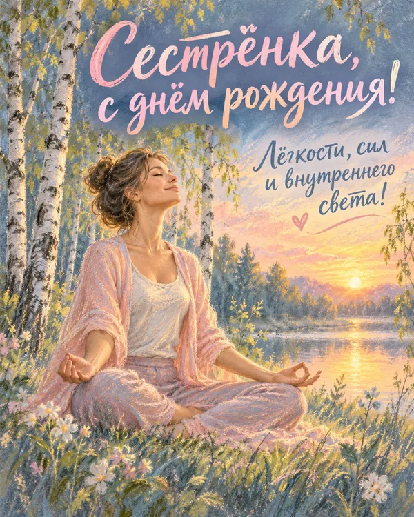Йога среди берёз: Сестрёнка, с днём рождения! Лёгкости, сил и внутреннего света!