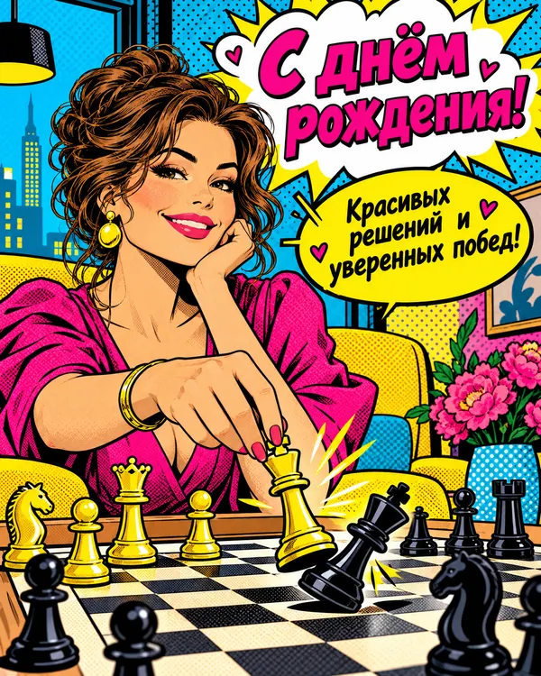 Победа за шахматной доской: С днём рождения! Красивых решений и уверенных побед!