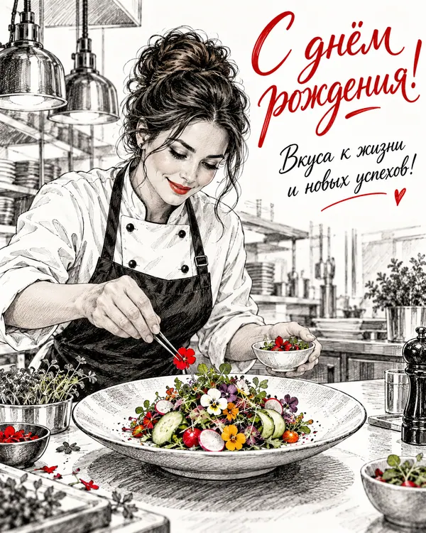 Искусство на тарелке: С днём рождения! Вкуса к жизни и новых успехов!