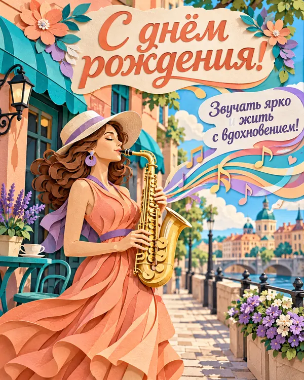 Саксофон в солнечном городе: С днём рождения! Звучать ярко и жить с вдохновением!